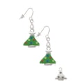 thumbnail image 3 of Delight Jewelry Silvertone Green Resin Christmas Tree with Crystals Silver tone Infinity French Earrings, 3 of 4
