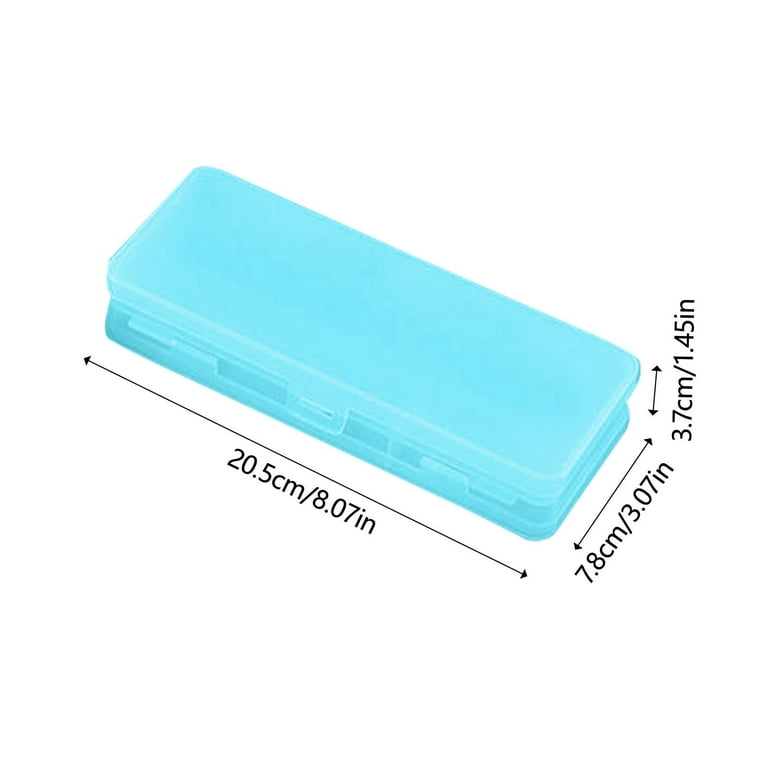 Jeashchat Small Pencil Case Clearance, Translucent Pencil Box Organizer with 3 Compartments and Snap-tight Lid, Solid Color Plastic Pencil Box for