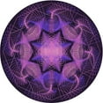 thumbnail image 1 of Ahgly Tapis Rond Lavable en Machine Intérieur Transitionnel Orchidée Foncée Violet, 7 Pieds Rond, 1 of 7