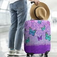 thumbnail image 2 of Purple Butterfly Leopard Pattern Luggage Cover Fashion Suitcase Cover Baggage Covers Fit 25-28 Inch Luggage (Go Travel), 2 of 5
