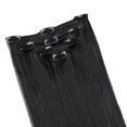 thumbnail image 3 of LELINTA 100% Human Hair Clip In Hair Extensions Can Curly Dyed Natural Straight 7 Piece/15 Clips Black/Brown/Blonde, 18"-70g, 3 of 7