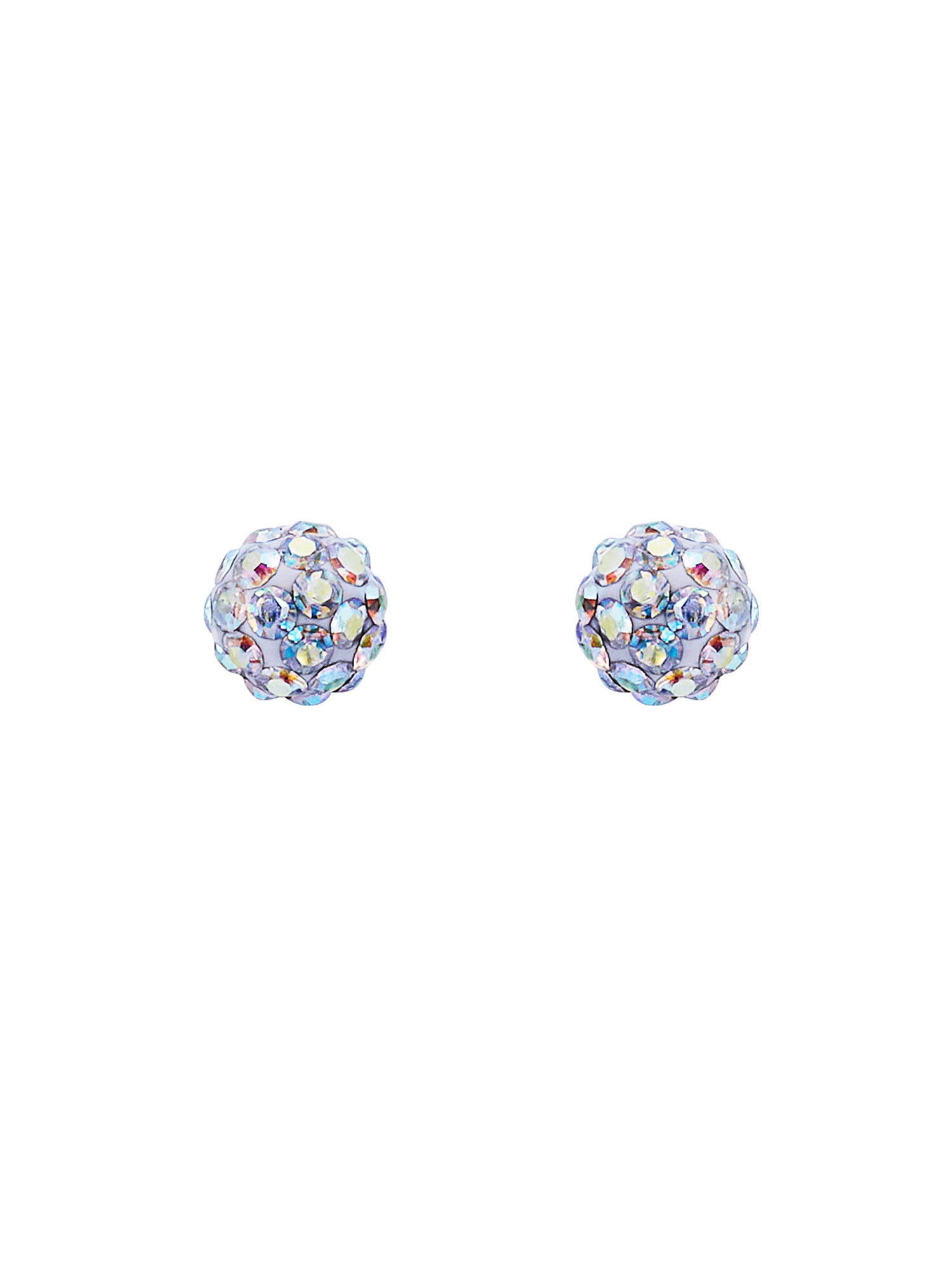 Brilliance Fine Jewelry Girls Aurora Borealis Crystals 4.8MM Ball Studs in 10K Yellow Gold - image 4 of 4