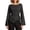 Black, variant on Women's Striped Tee Long Sleeve T Shirts Cinched Tie Waist Tops Wrap Tops for Women