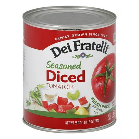 Condition photo showing New/Like New for case of 12 seasoned diced tomatoes 1lb bb 3.2025