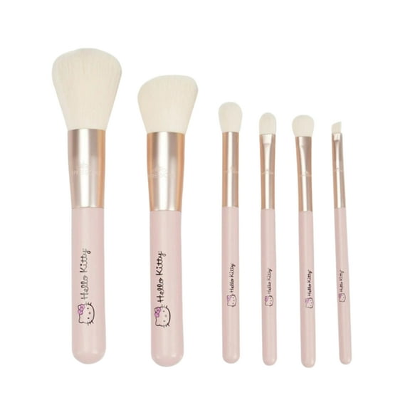 Impressions Vanity Hello Kitty The Core 6 Pcs Makeup Brush set, Super Soft Makeup Brushes (Pink)