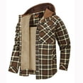 thumbnail image 3 of Hvyesh Men's Winter Zip Up Hoodie Sherpa Fleece Sweatshirt Warm Thick heavyweight Coats Flannel Plaid Jacket Shirts, 3 of 4