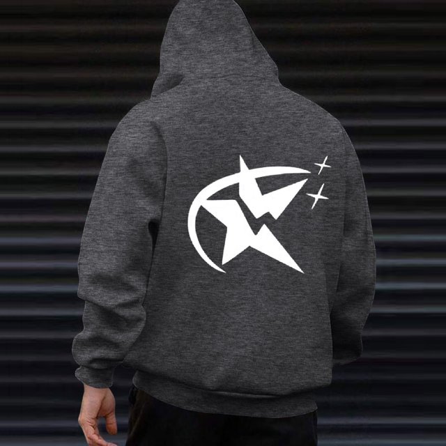 WILLBEST Sudaderas En Pareja para Hombre, Otoño e Invierno, Moda Estrella, Informal, Manga Larga, con Capucha, Suéter Deportivo XGrande
