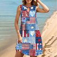 thumbnail image 2 of Midsumdr American Flag Sundresses for Women 2025 4th of July Stars Stripe Printed Patriotic Independence Day Mini Dress Casual O Neck Sleeveless Loose Plus Size Beach Summer Dresses, 2 of 5