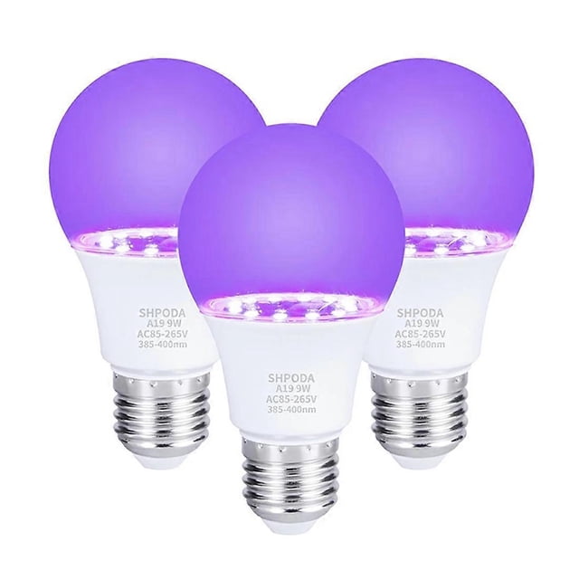 3Pcs 10W Ultraviolet UV Bulb Fluorescent Detection UV Lamp Black Light Blue Lamp E26 110V 220V for D