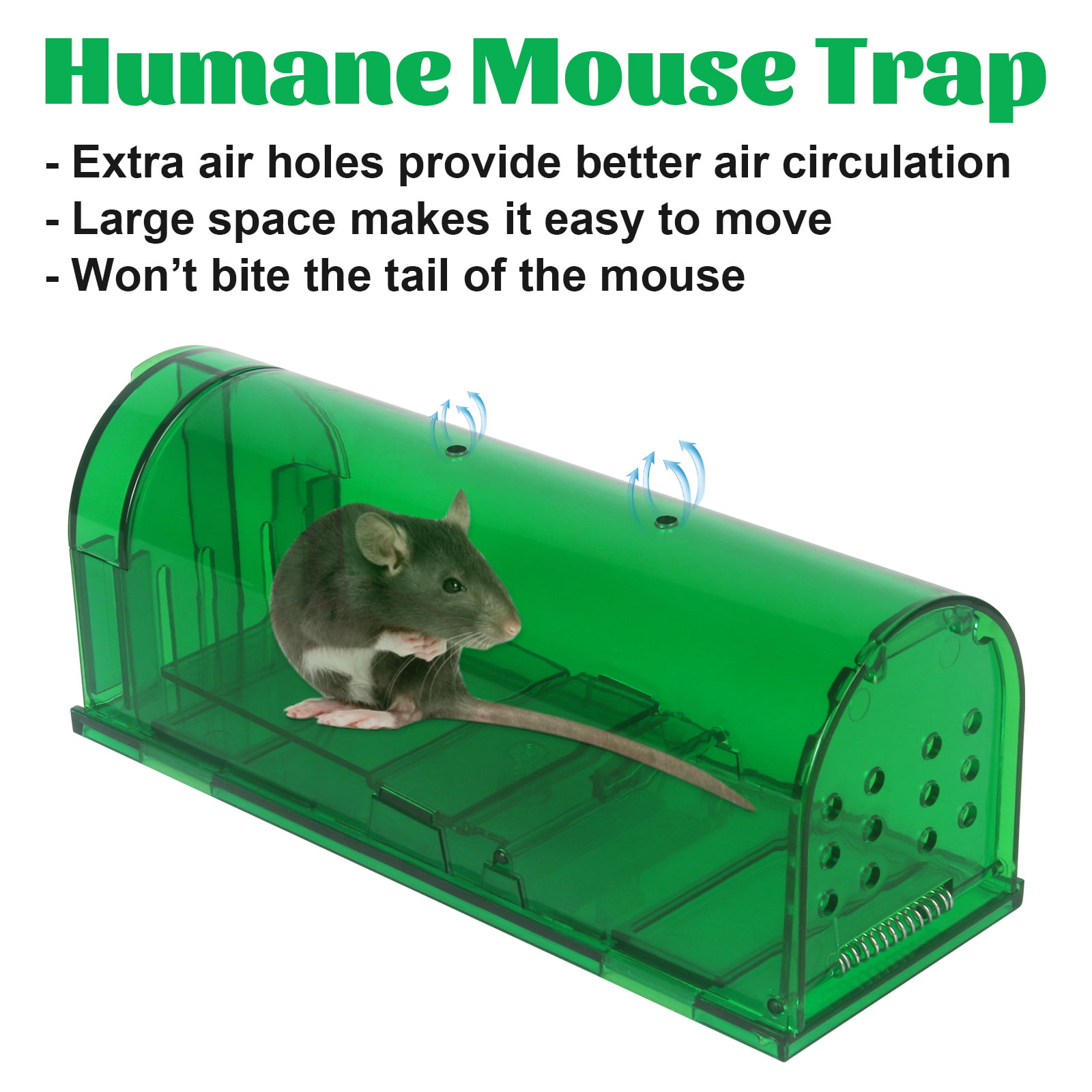 Humane Mouse Traps for Indoor, Home & Outdoor - Pack of 2 Reusable, Catch  and Release Mouse Mice Traps - No Kill, Easy Set, Safe for Your Kids & Pets