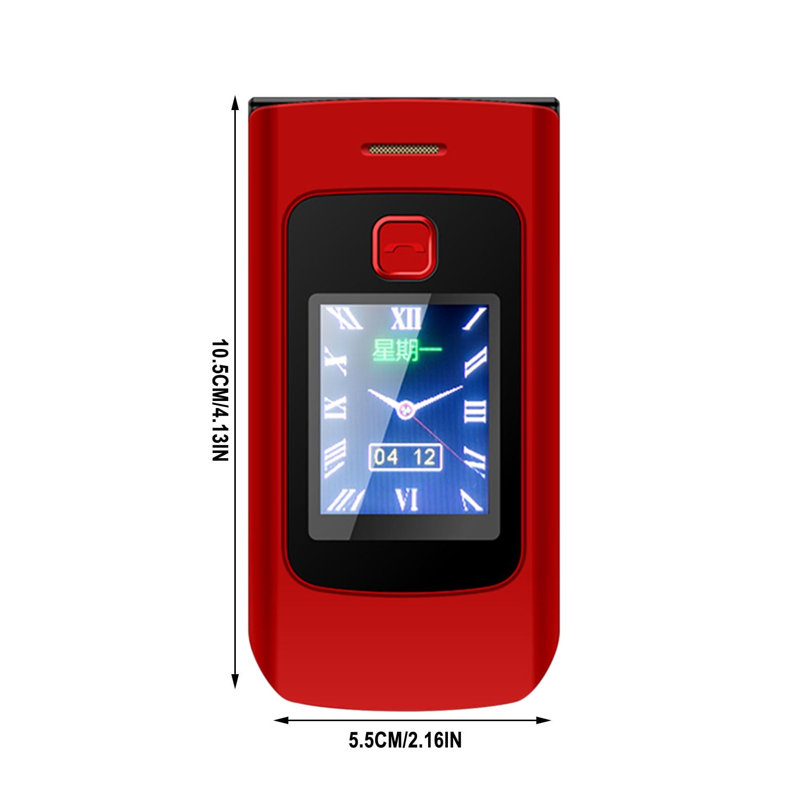 C Dual Screen Flip Phone With 2.6In Inner Display, 2.0In Outer Screen, 4800Mah Battery, Dual Sim, Fm Radio, Camera, Flashlight - Unlocked Senior Cell Phone (Gsm 850/900/1800/1900Mhz)
