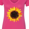 thumbnail image 4 of Inktastic Summer Grunge Sunflower Women's V-Neck T-Shirt, 4 of 5
