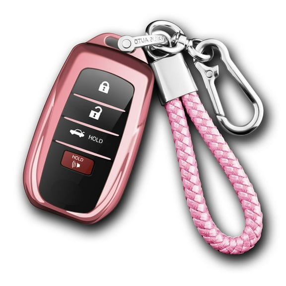 for Toyota Key Fob Cover with Keychain, Fit for Toyota Venza Corolla Cross Grand Highlander Tundra RAV4 Prime Prius Land Cruiser Sequoia Sienna Crown Tacoma 2025 Camry