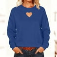 thumbnail image 2 of Miluxas Women's Heart Cut Out Oversized Sweatshirts Long Sleeve Pullover Tops Blue XL(XL), 2 of 8