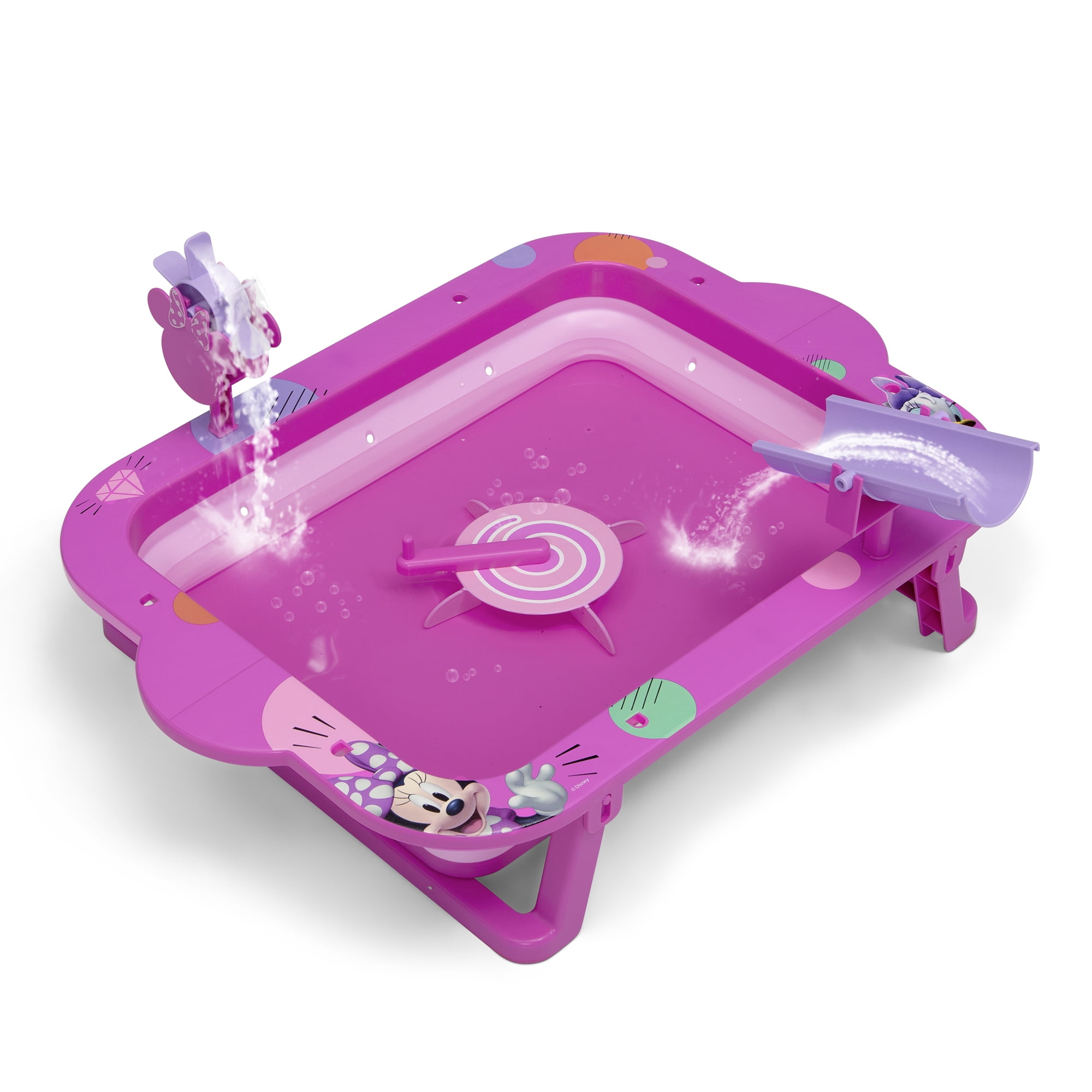 Disney Minnie Mouse Water Activity Table by Delta Children - Collapsible & Portable - Ideal for Travel, Pink