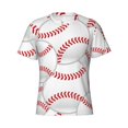 thumbnail image 3 of Naloa Baseballs Men's T-Shirt Sport T-shirt Men's Basic Tee Casual Men's Shirt, Round Neck, Short Sleeves - X-Large, 3 of 5