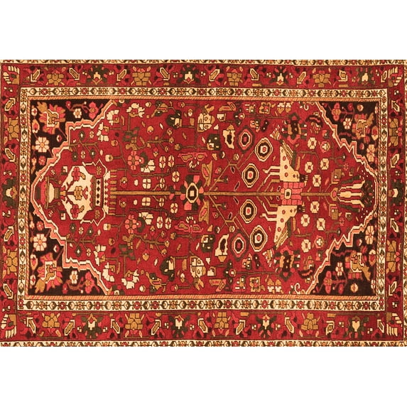 Ahgly Company Indoor Rectangle Persian Orange Traditional Area Rugs, 8' x 12'