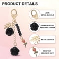 thumbnail image 3 of Uxcell Rose Keychain Pendant, Rose Flower Purse Charm for Handbags Floral Keyring with Chain Tassel for Women Girls Tote Bags Black, 3 of 7