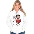 thumbnail image 3 of Retro Betty Boop Cartoon Hearts Zip Hoodie Sweatshirt Women Brisco Brands S, 3 of 5