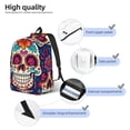 thumbnail image 3 of Honeii Dead Day Party Print Canvas Backpack for School & Outdoor,Laptop Excursion Backpack,Notebook School Bookbag For Men Women,for Work, Travel, and Everyday Use-Small, 3 of 5