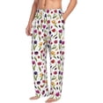 thumbnail image 2 of Uemuo Tulips Flowers Pattern Men's Wide Leg Palazzo Lounge Pants with Pockets Light Weight Loose Comfy Casual Pajama Pants-Small, 2 of 9