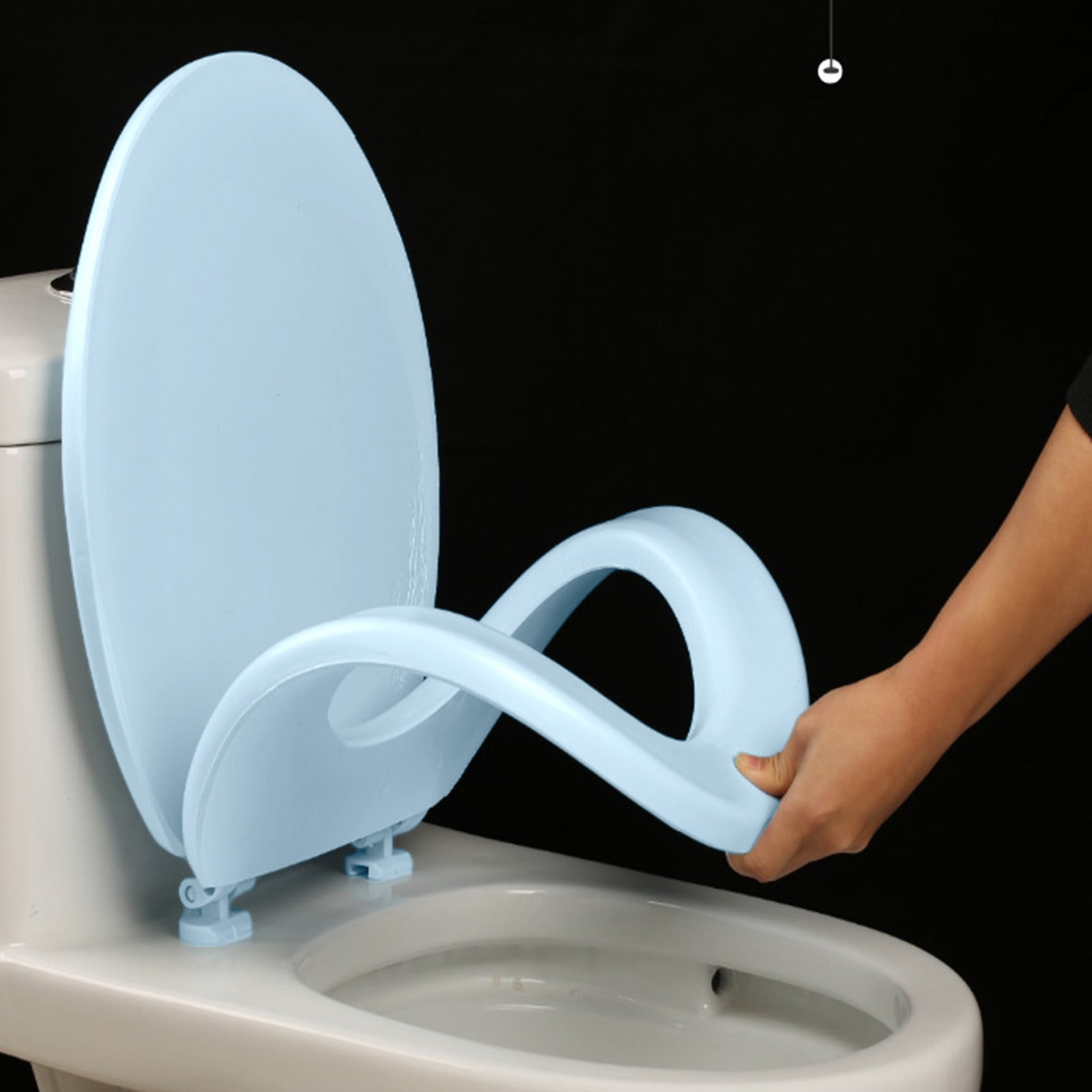 Uscallm Intelligent Heated Toilet Seat, Universal Round Toilet Seat, Soft Close Hinges Easy Installation, Durable Plastic Bathroom Upgrade, Comfortable Thickened Foam Cushion