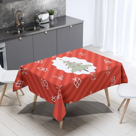 

Linen Rectangle Tablecloth Merry Christmas Passionate Snowman Romantic Snowflake Winter Snow Sky Table Cloth Washable Dust-Proof Table Cover for Dining/ Buffet/ Parties/Weddings/ Banquet 85*85cm
