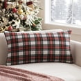 thumbnail image 1 of Funda de almohada MIULEE Scottish Plaid 30x61 cm rojo y blanco, 1 of 6