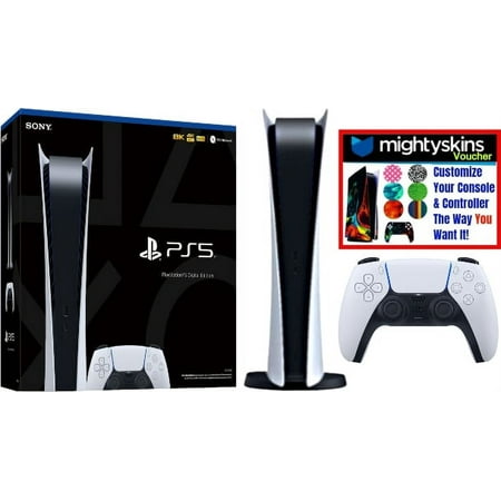 Sony PlayStation 5 PS5 Digital Edition Version Video Game Console (Japan Import Same as US Spec!) w/ Mightyskins Voucher - Bundle
