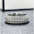 thumbnail image 3 of 2.00Ct Round Cut Simulated Diamond Full Eternity Women's Wedding Band Ring 14K White Gold Plated 925 Silver, 3 of 3