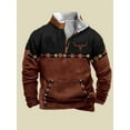thumbnail image 4 of Aztec Pattern Men's Pullover Sweatshirt, Quarter-Zip Jacket with Fleece Lining for Everyday Wear, 4 of 6