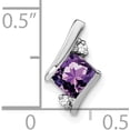 thumbnail image 4 of 10k White Gold Cushion Amethyst and Diamond Chain Slide - 12.9mm, 4 of 6
