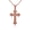 Rose, variant on 10k Rose Solid Yellow Gold Greek Orthodox Floral Rose Cross Pendant Necklace (16 Inches)