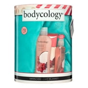 Bodycology Warm and Cozy Blanket and Bath Gift Set, Coconut Hibiscus, 4 Pieces