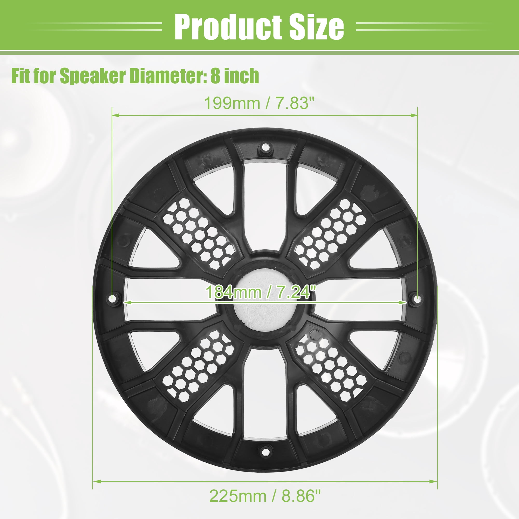 Unique Bargains Universal Car Speaker Grills Cover with Mounting Screws ABS 8"