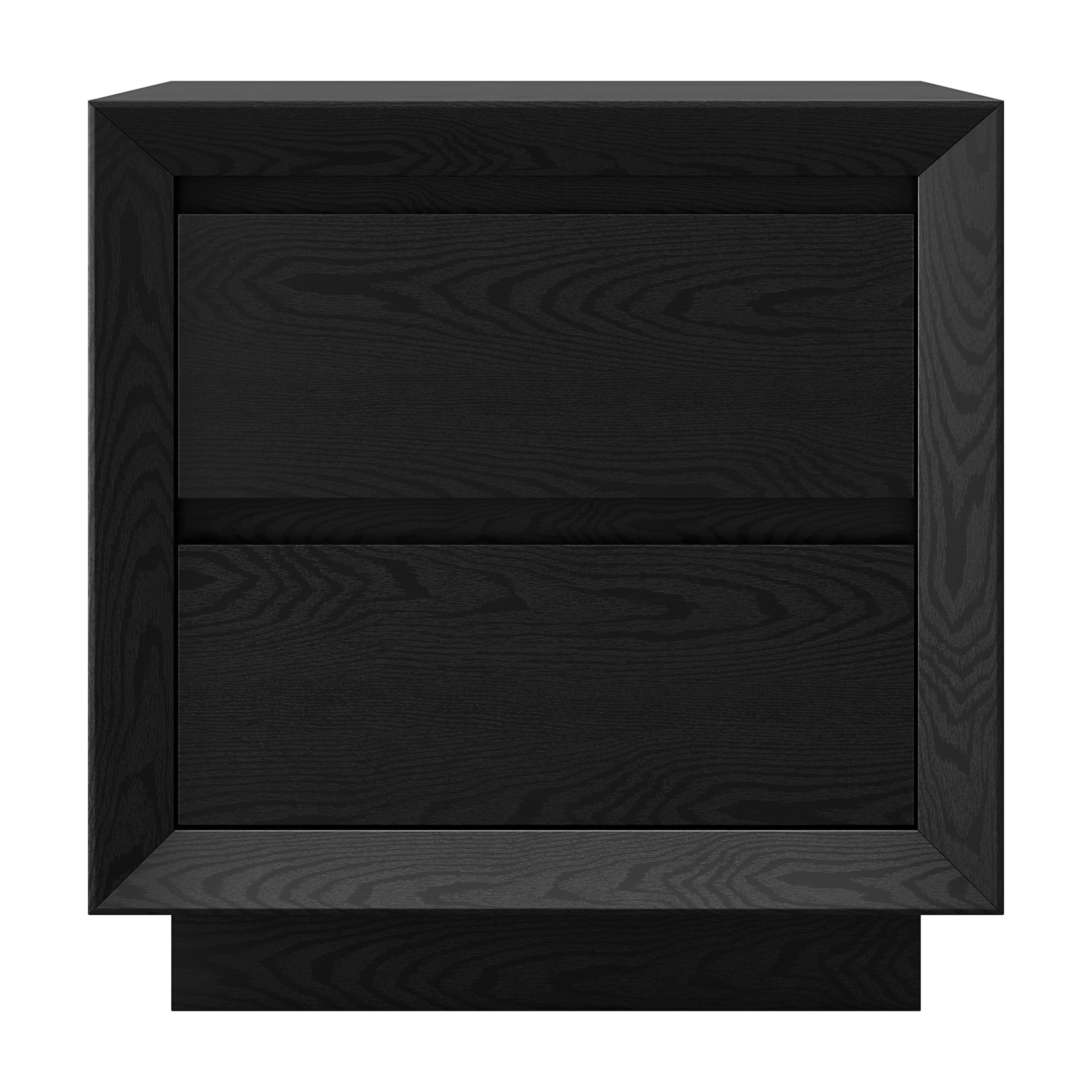 Evelyn&Zoe Modern/Contemporary 24" Wide Black Grain Nightstand