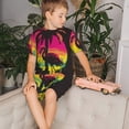 thumbnail image 4 of Balery Flamingo And Palm Trees At Sunset Conjunto de Pijama Infantil de Manga Corta con Estampado – Ropa de Dormir de Algodón Suave-Small, 4 of 5