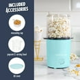 thumbnail image 3 of Nostalgia Hot Air Popcorn Maker, 8-Cup Countertop Popcorn Machine with Measuring Cup, Aqua, 3 of 8
