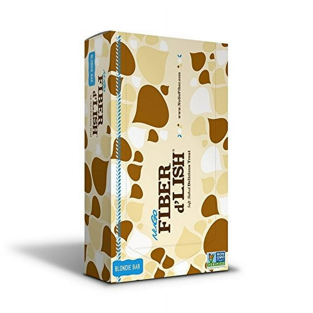 NuGo Fiber d'Lish Blondie, 0.42 oz de alto contenido de fibra, 160 calorías, 16 unidades
