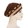 thumbnail image 4 of yunLXY On Sale Hijab for Women Under $5 Women Muslim Baotou Hat Milk Silk Two-color Nail Beads Braid Turban Hat, 4 of 5