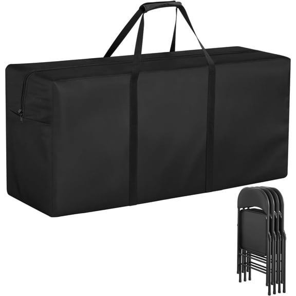 POMER Folding Chair Storage Bag, Waterproof Large Carry Bag for 4 Packs Plastic, Resin, and Wood Folding Chairs - 39" L x 12" W x 20" H