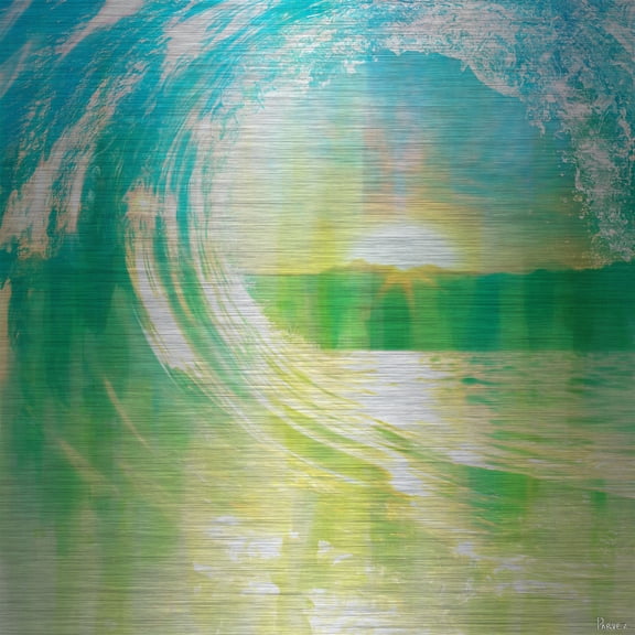 Perfect Waves by Parvez Taj Painting Print on Brushed Aluminum