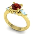 thumbnail image 2 of 2.50 Carat Unique Round Cut Garnet & Aquamarine Gemstone Engagement Ring for Women Solid 14K Yellow Gold Size 7.5 by Diamond-Capitals, 2 of 8