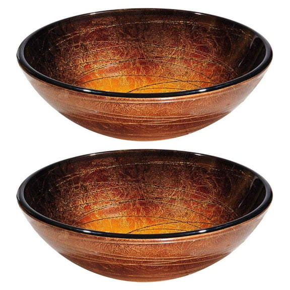 Aquaterior 2 Pack Tempered Glass Above Counter Vessel Vanity Sink Wash Basin