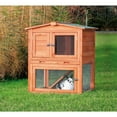 thumbnail image 2 of TRIXIE Weatherproof Outdoor 2-Story Wooden Small Animal Hutch with Run & Pull-Out Tray, Brown, 2 of 6