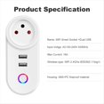 thumbnail image 2 of Enchufe de Israel Tuya Smart Home 16A WiFi Enchufe Inteligente de Corriente de Carga USB Temporización Control de Voz para, 2 of 5