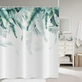 thumbnail image 4 of Tropical Shower Curtain, Green Palm of Leaves Forest Leaf Pattern Plants Botanical Bath Curtains Waterproof Fabric with Hooks for Home Decor, 72Wx72H, 4 of 6