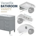 thumbnail image 6 of Miekor 30'' Bathroom Vanity with Top Sink, Modern Bathroom Storage Cabinet with 2 Drawers and a Tip-out Drawer, Freestanding Vanity Set with Mirror Cabinet, Single Sink Bathroom Vanity W5U6AAE, 6 of 9