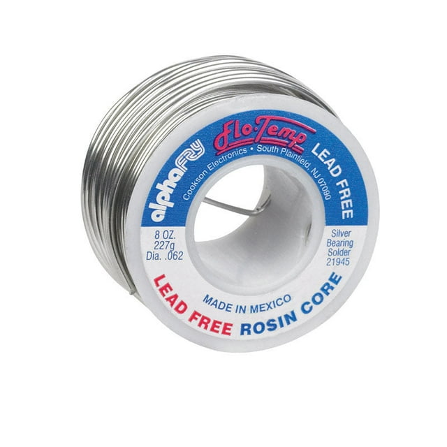 Alambre de soldadura Rosin Core Alpha Fry sin plomo, 8 oz, 0.062 pulgadas D