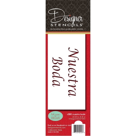 Designer Stencils Nuestra Boda Cake Stencil, Beige/semi-transparent